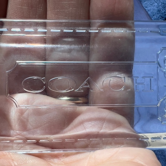 COACH KEY FOB BAG CHARM CLEAR SEE THROUGH KEYCHAIN HANGTAG 3” Long x 1.5” W - Picture 5 of 7